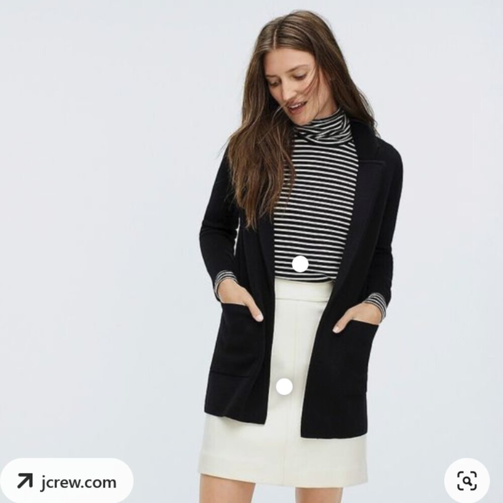 J Crew Sophie Open Front Sweater Blazer - Black
